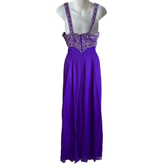 Vintage Purple beaded formal gown. Size 4 - Picture 10 of 10